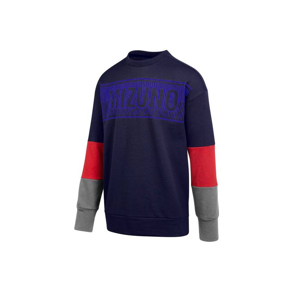 Blusa Mizuno MZ1 Tokyo Fleece Crew - Mulher - Azul Marinho - OJDBZ5347